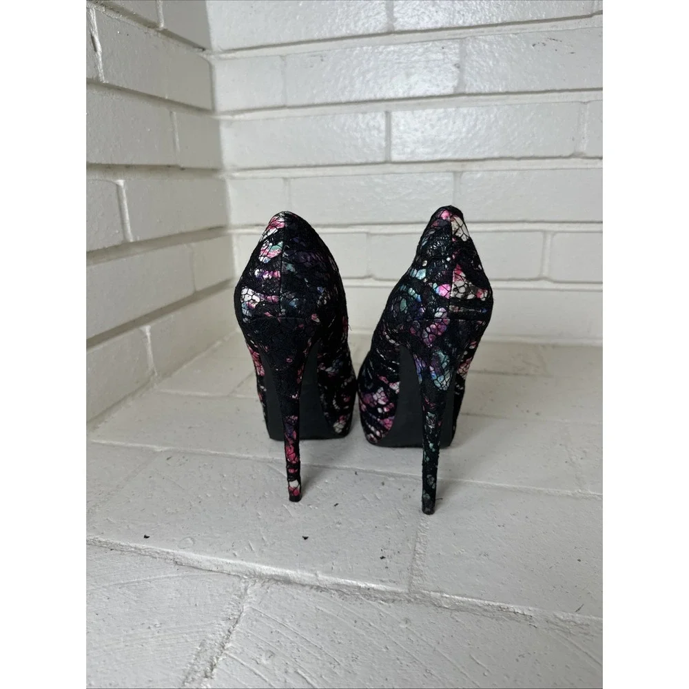 Steve Madden Jezebel Heels Scene Queen Party Girl Y2K Lace Pumps Women's 7.5